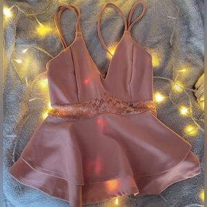 Revamped Pink Statement spaghetti-strap top, size Small